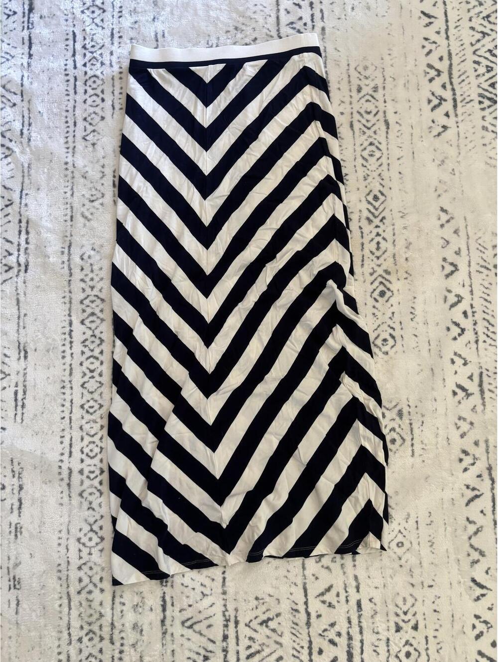 LOFT Petite Striped Chevron Maxi Skirt XS
